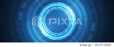 Abstract circle digital background, smart lens technology, overlap layer, design concept 92551689