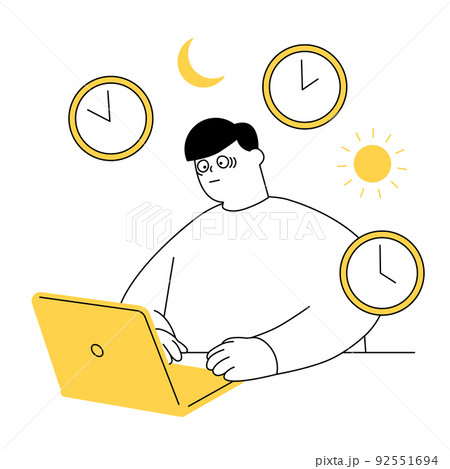 インターネットを昼夜問わずしている人 インターネットを昼夜問わずしている人 92551694