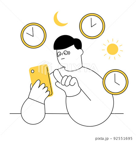 スマートフォンを手放せない人 92551695