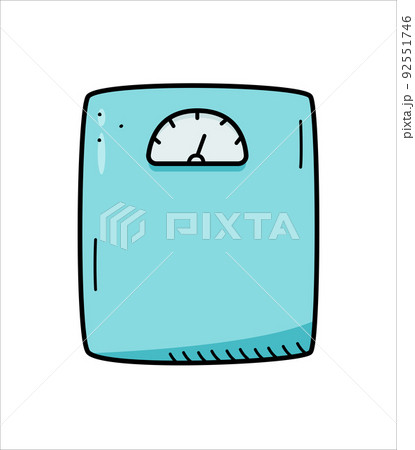 Scales mechanical human weight, doodle vector illustration Scales mechanical human weight, doodle vector illustration 92551746