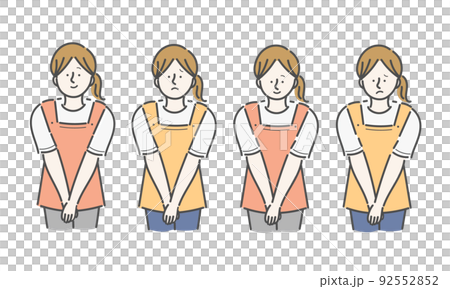 Young nursery teacher, female illustration by facial expression 92552852