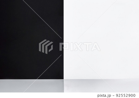 Black and white divided wall. Background. Copy space Black and white divided wall. Background. Copy space 92552900