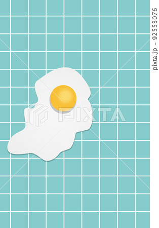 Funny fried eggs background 92553076