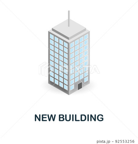 New Building 3d icon Simple element from buildings collection. Creative New Building icon for web design, templates, infographics and more 92553256