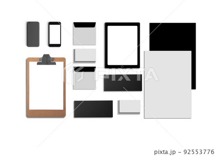 Blank Corporate ID. Set isolated on white. Consist of business cards, folder, tablet PC, envelopes, a4 letterheads, notebooks, flash, pencil, cd disk and smart phones. Blank Corporate ID. Set isolated on white. Consist of business cards, folder, tablet PC, envelopes, a4 letterheads, notebooks, flash, pencil, cd disk and smart phones. 92553776