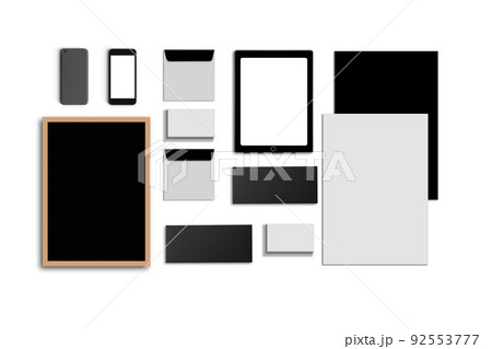 Blank Corporate ID. Set isolated on white. Consist of business cards, folder, tablet PC, envelopes, a4 letterheads, notebooks, flash, pencil, cd disk and smart phones. Blank Corporate ID. Set isolated on white. Consist of business cards, folder, tablet PC, envelopes, a4 letterheads, notebooks, flash, pencil, cd disk and smart phones. 92553777