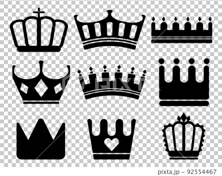 皇冠圖標 9 種設置黑色 92554467