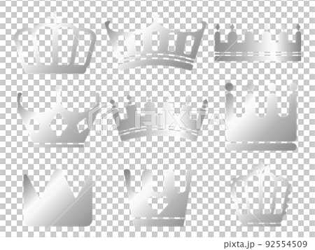 Crown icon 9 types set Silver 92554509