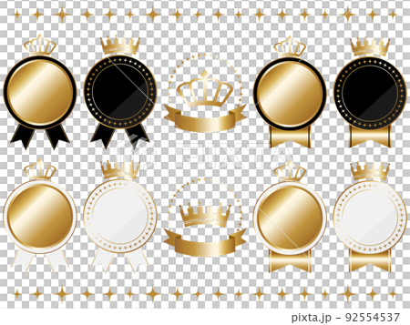Emblem icon 10 types set Black & White 92554537