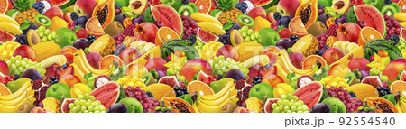 Seamless pattern made of fresh fruits and berries Seamless pattern made of fresh fruits and berries 92554540