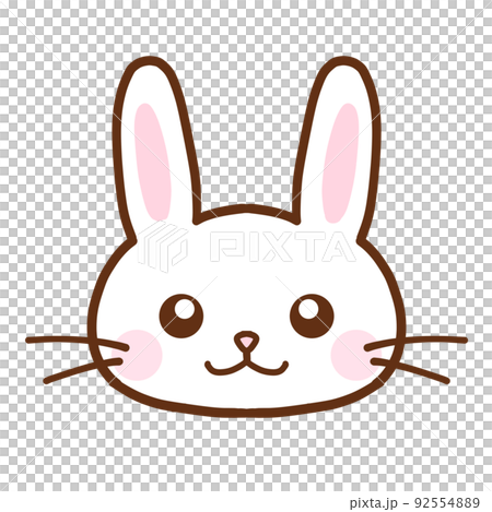 シンプルなうさぎの顔アップ 92554889