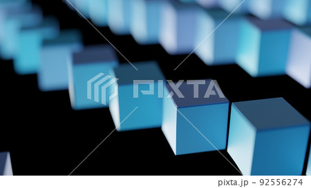 CGブロック　らせん状に並んだ四角形 92556274