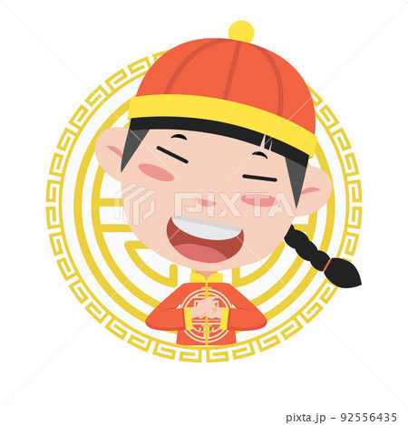 Chinese children boy Costume greetings Chinese children boy Costume greetings 92556435
