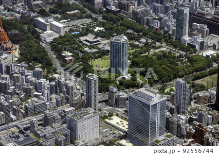 東京都港区芝公園付近を空撮 92556744