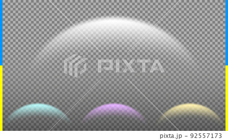 Semitransparent energetic shield. Protective dome screen glow light effect on transparent background Semitransparent energetic shield. Protective dome screen glow light effect on transparent background 92557173