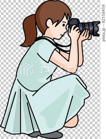 拿著照相機的婦女 92558459