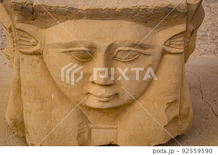 The ruins of the beautiful ancient temple of Dendera or Hathor, Egypt, Dendera 92559590