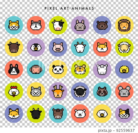 Dot picture animal icon set 01 92559637