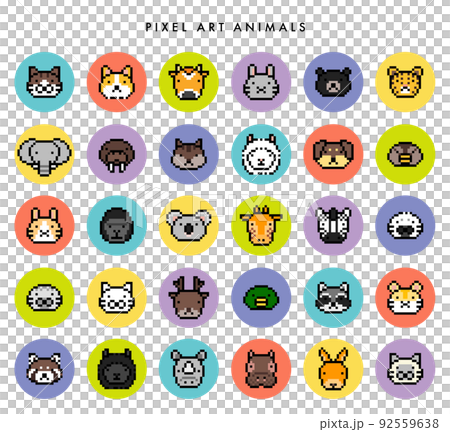 Dot picture animal icon set 02 92559638