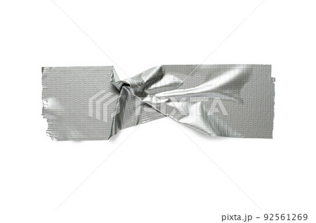 Grey metal adhesive tape. Isolated on a white background. 92561269
