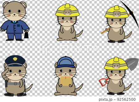 可愛的小爪水獺職業套裝 92562500