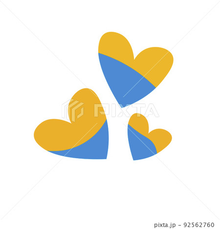 Heart shape ukranian flag Love Ukraine illustration Heart shape ukranian flag Love Ukraine illustration 92562760