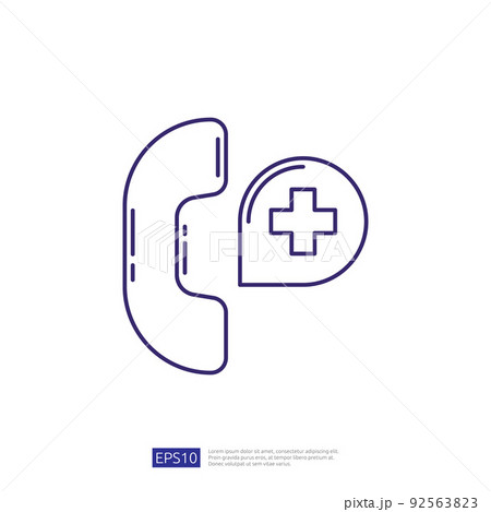 Emergency Medical Call Support Line Iconのイラスト素材 [92563823] - PIXTA