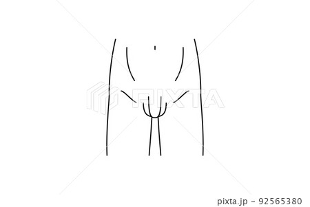 メンズ脱毛、Vライン、裸体 92565380