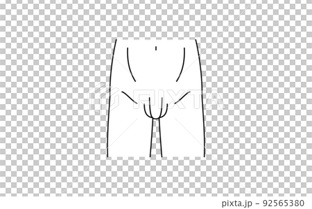 メンズ脱毛、Vライン、裸体 92565380