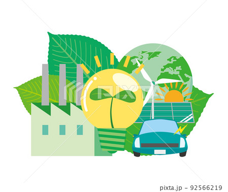 グリーントランスフォーメーションのイメージイラスト グリーントランスフォーメーションのイメージイラスト 92566219