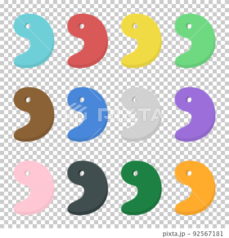 勾玉のイラストセット 92567181