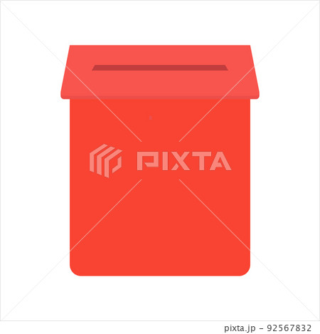 Red letter box icon for mail service concept Red letter box icon for mail service concept 92567832