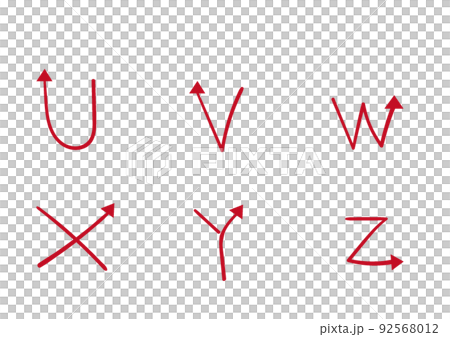 箭頭和字母（U 到 Z）① 92568012