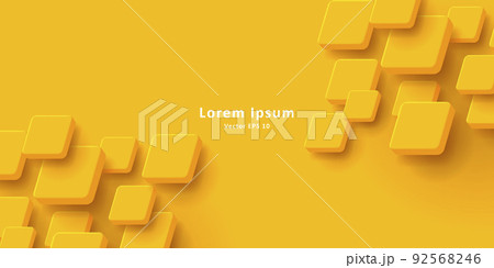 yellow abstract background with cubes overlay, diagonal edges composition yellow abstract background with cubes overlay, diagonal edges composition 92568246