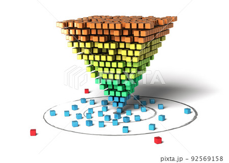 Marketing funnel. Acquisition and conversion of leads to customers. 92569158
