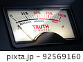 Lie detector, disinformation concept. Truth telling or bullshit. 92569160