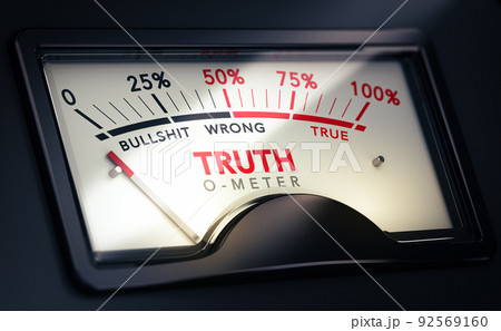Lie detector, disinformation concept. Truth telling or bullshit. 92569160