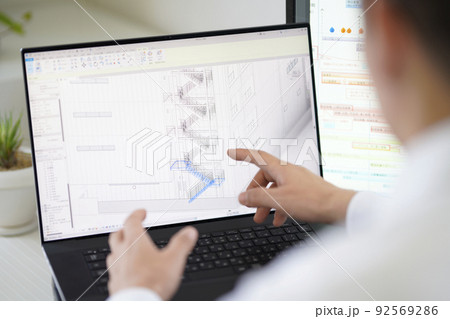 三次元CAD　立体的　3DCG　建築設計　階段 92569286