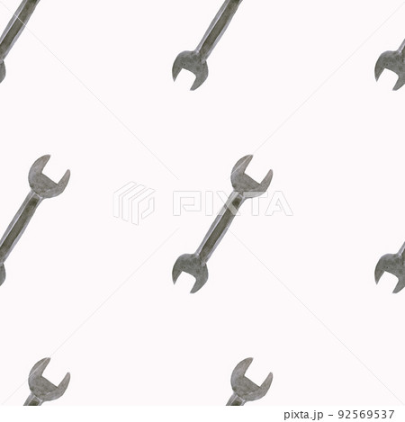 Seamless watercolor pattern tools iron gray wrench. Seamless watercolor pattern tools iron gray wrench. 92569537