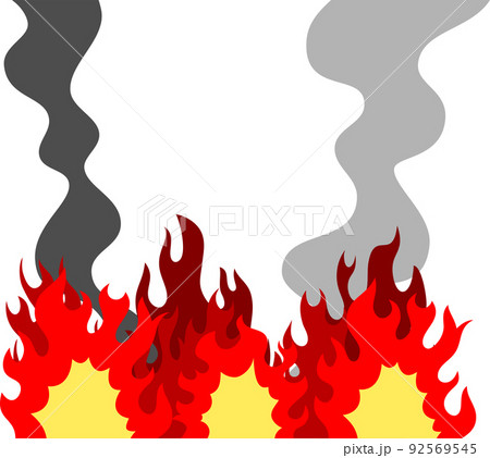 燃え盛る炎と煙 大火事のイラスト 燃え盛る炎と煙 大火事のイラスト 92569545