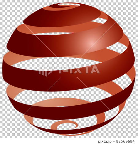 Sphere_Spiral_Red_Dark_Thick to Thin 92569694