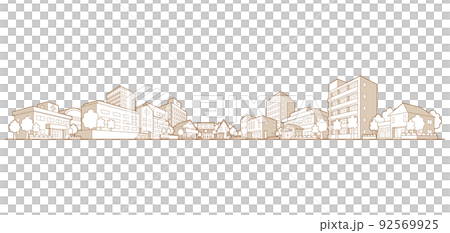 城市景觀透視圖.矢量說明。 92569925
