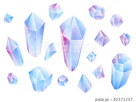 手描き風のクリスタルセット。アウトラインあり。 92571237