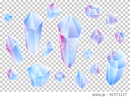 手描き風のクリスタルセット。アウトラインあり。 92571237