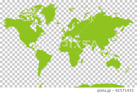 Natural world map, six continents, Atlantic Ocean 92571435