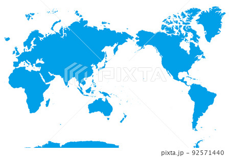 青い世界地図、六大陸、大平洋 青い世界地図、六大陸、大平洋 92571440