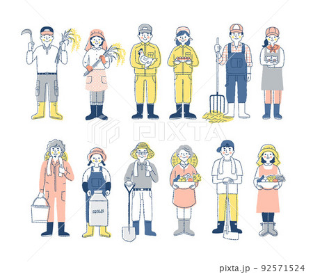 さまざまな農業従事者 男女12人 セット さまざまな農業従事者 男女12人 セット 92571524