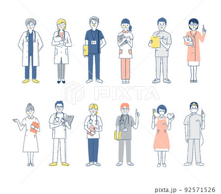 さまざまな医療従事者 男女12人 セット さまざまな医療従事者 男女12人 セット 92571526