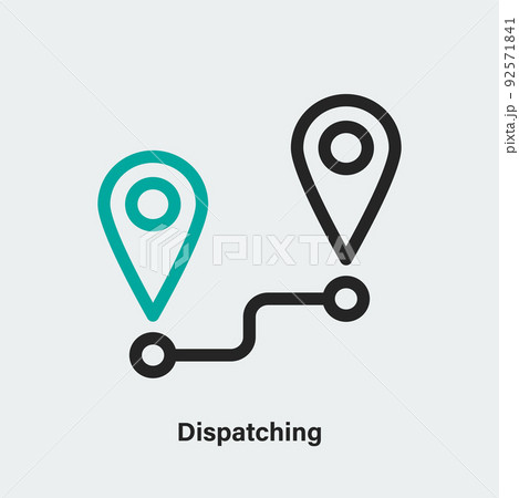 Dispatching linear two colored isolated vector icon 92571841