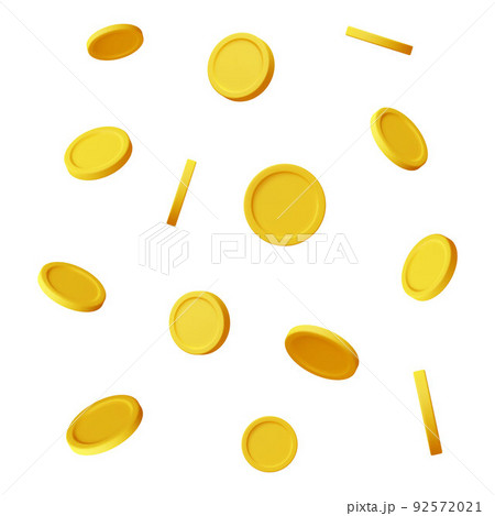 3D Falling Gold Coins Isolated. Money Rain 3D Falling Gold Coins Isolated. Money Rain 92572021